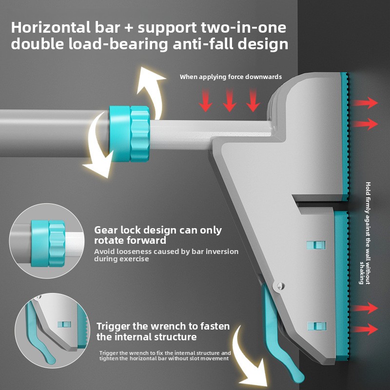 No-Drill Door Frame Pull up Ba - огляд і ціна Home Gym Wall Mounted